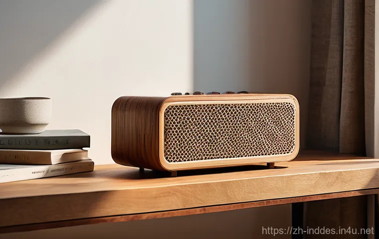 공업디자인과 음향 설계 - **Prompt 1: "The Warm Embrace of Sound and Design"**
    A minimalist, retro-inspired Bluetooth spea...