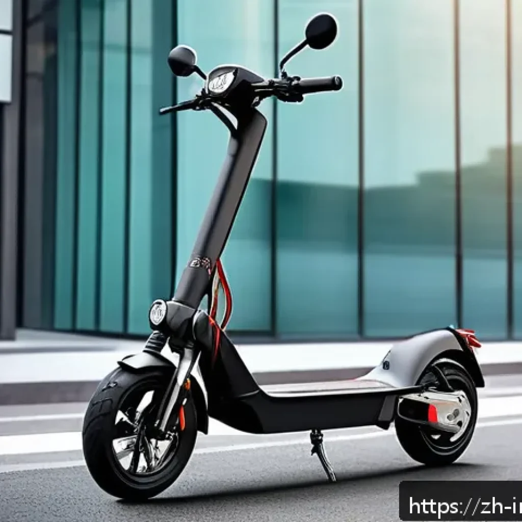 공업디자인과 전동 킥보드 디자인 - A sleek, modern electric scooter designed with ergonomic grips made of breathable, anti-slip materia...