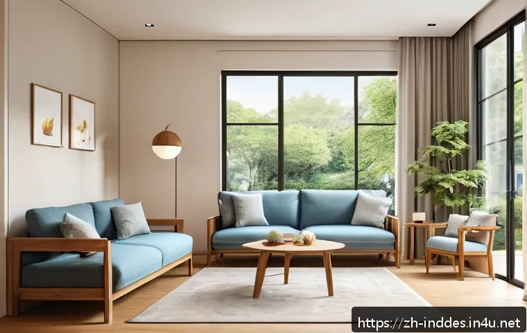 공업디자인과 실버 산업 디자인 - A modern, spacious elderly-friendly living room featuring wide doorways without thresholds, non-slip...